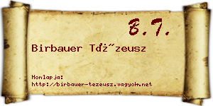 Birbauer Tézeusz névjegykártya